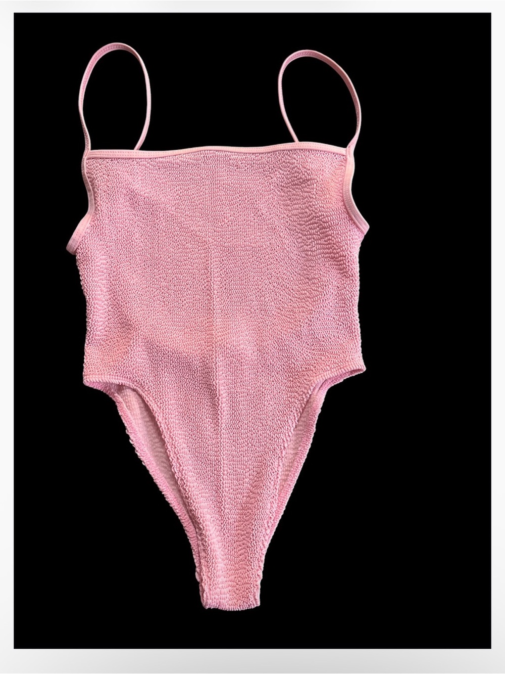 Surf Gypsy Pink Textured One-Piece Swimsuit cheeky cut one size
